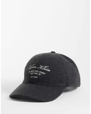 Calvin Klein Felt Cap With Script Logo - Black