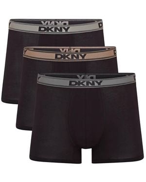 DKNY 3 Pack Carter Medium Bamboo Trunks - Black