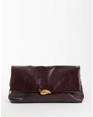 ASOS Pochette Oversize Bordeaux Con Dettagli Metallici - Viola