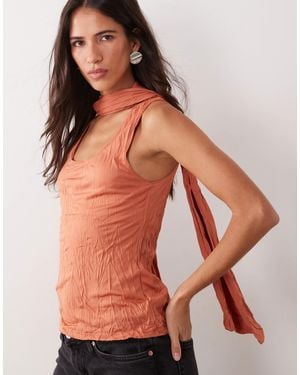 ASOS Tanktop mit gekräuseltem schal-ausschnitt - Orange