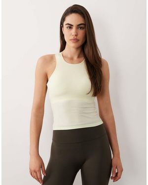 4505 Camiseta Amarillo De Tirantes Con Espalda De Nadadora, Sujetador Integrado Y Relleno Extraíble De Canalé Ligero Afelpado De - Neutro
