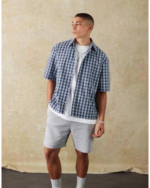 Weekday Relaxed Fit Short Sleeve Shirt - Blue