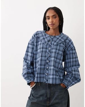 Jdy Collar Detail Shirt - Blue