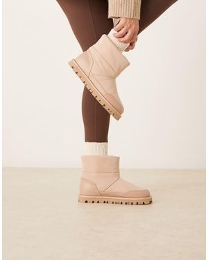 ASOS Audrey Nylon Snow Boots - Natural