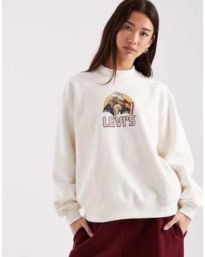 Levi's Collins Mockneck Sweatshirt With Western Graphic - White