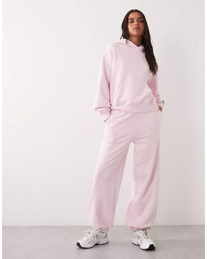 4505 Rest Day 400gsm Heavyweight Cotton Slouchy Fit Cuffed Joggers - Pink