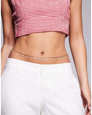ASOS – e bauchkette mit muschel- und zierperlendetails - Pink