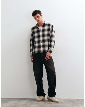 Only & Sons Regular-Fit Overhemd Met Chocoladebruine En Witte Ruit