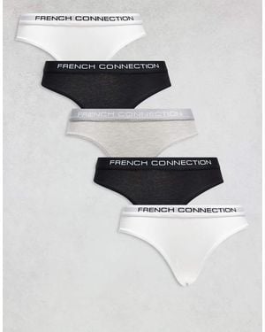 French Connection 5 Pack Cotton Ladies Briefs - White