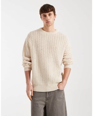 Redefined Rebel Axel Boxy Fit Knit Sweater - Natural