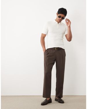 Abercrombie & Fitch Straight Leg Tailored Trouser - White