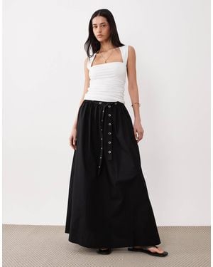 BOSS Vidol Cotton Poplin Maxi Skirt - White