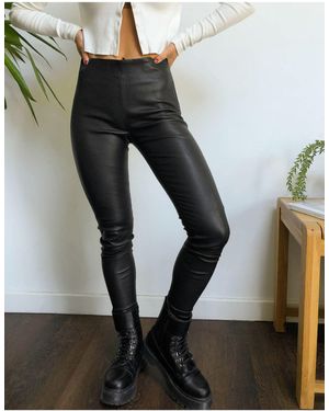 SELECTED Femme Real Leather leggings - Black