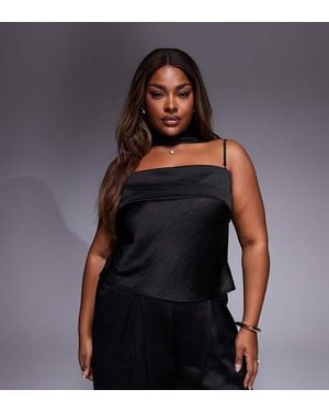 Tfnc Plus Bandeau-Top Met Sjaaldetail - Zwart