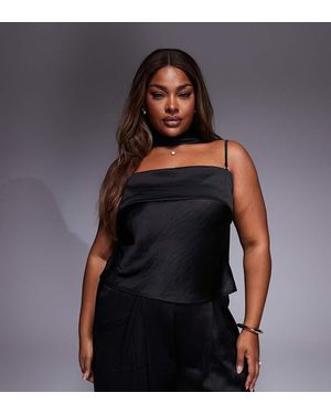Tfnc Plus Bandeau Top With Scarf Neck Detail Co-ord - Black