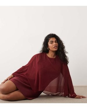Forever New Chiffon Cape Detail Mini Dress - Red