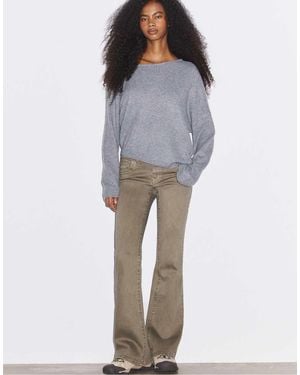 Stradivarius Asymmetrische Gebreide Sweater - Grijs