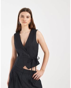 Collusion Side Tie Waistcoat - Blue