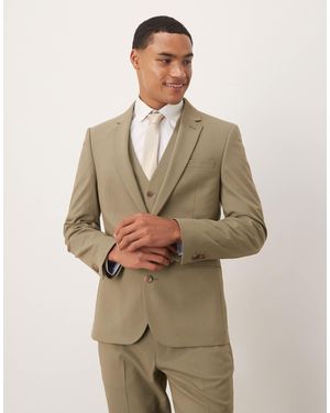 ASOS Skinny Suit Jacket - Natural