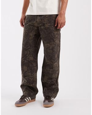 Levi's 568 - pantalon ample avec double genou - kaki camouflage - Noir