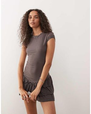 Collusion Ruffle Mini Dress - Natural