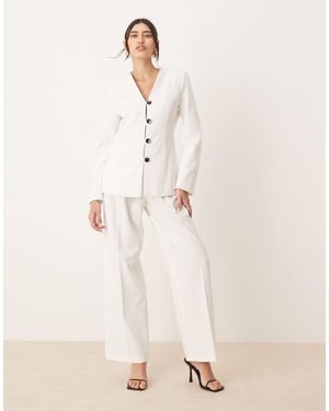 Aware Tailored Wide Leg Trouser Co-ord - Natural