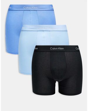 Calvin Klein – icon cotton stretch – 3er-pack eng geschnittene boxershorts - Blau