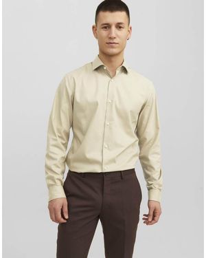 Jack & Jones Parker Camicia Slim Fit Con Colletto Aperto E Maniche Lunghe Grigia - Neutro