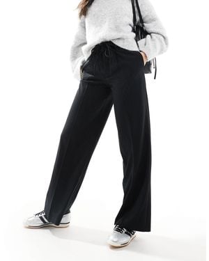 Stradivarius Bow Belt Wide Leg Pants - Blue
