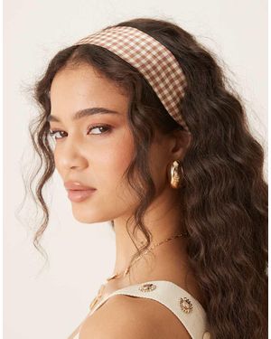 SUI AVA Foulard Slim A Quadretti - Marrone