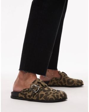 TOPSHOP – beck – clogs mit leopardenmuster - Schwarz