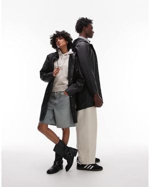 Rains 12020 Unisex Waterproof Long Jacket - White
