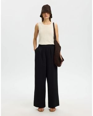 SELECTED – hose mit weitem beinschnitt - Schwarz