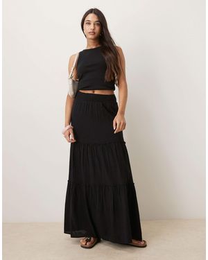 Aware – gestufter boho-maxirock - Schwarz
