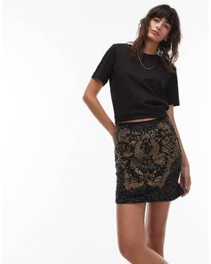 AllSaints Jamilia Embellished Sequin Skirt - Black