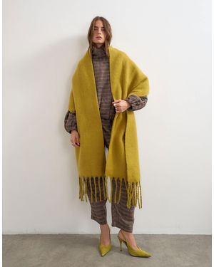 TOPSHOP Sydney écharpe plaid en chartreuse - Métallisé