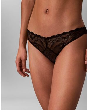 Calvin Klein Sensual Stretch Lace Bikini Briefs - Brown