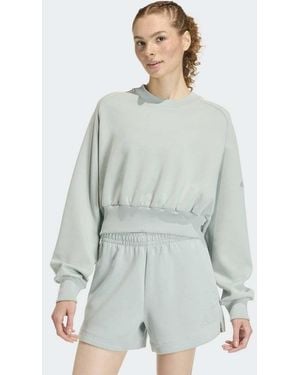 adidas Originals Soft Lux Loose Sportswear Crew Neck Sweatshirt - Grey