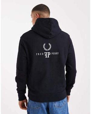 Fred Perry Sudadera Con Capucha Y Monograma De - Azul