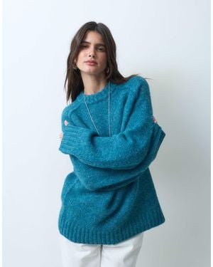ASOS Oversize-pullover mit flauschiger struktur - Blau