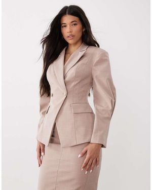 ASOS Cinched Waist Blazer - Natural