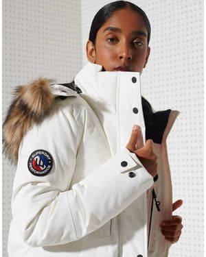 Superdry – everest – daunen-snowparka-mantel - Weiß