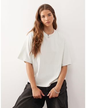 Monki Heavyweight Jersey Boxy Fit T-Shirt - White