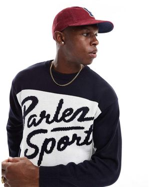 Parlez Rubio Logo Knitted Jumper - Blue