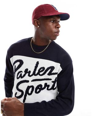 Parlez Rubio Logo Knitted Jumper - Blue