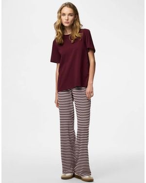 Pieces Wide-Leg Trousers - Red