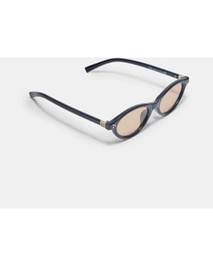 Stradivarius Small Oval Resin Sunglasses - Natural