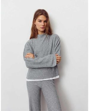 Pull&Bear Soft Knit T-shirt - Grey
