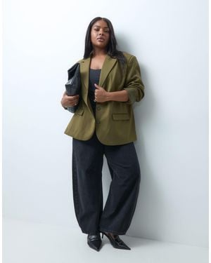ASOS Curve blazer oversize tailleur couleur olive - Vert