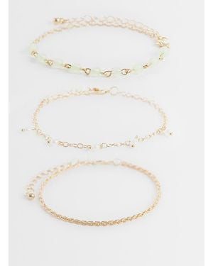 ONLY 3-Pack Charms Bracelets - White